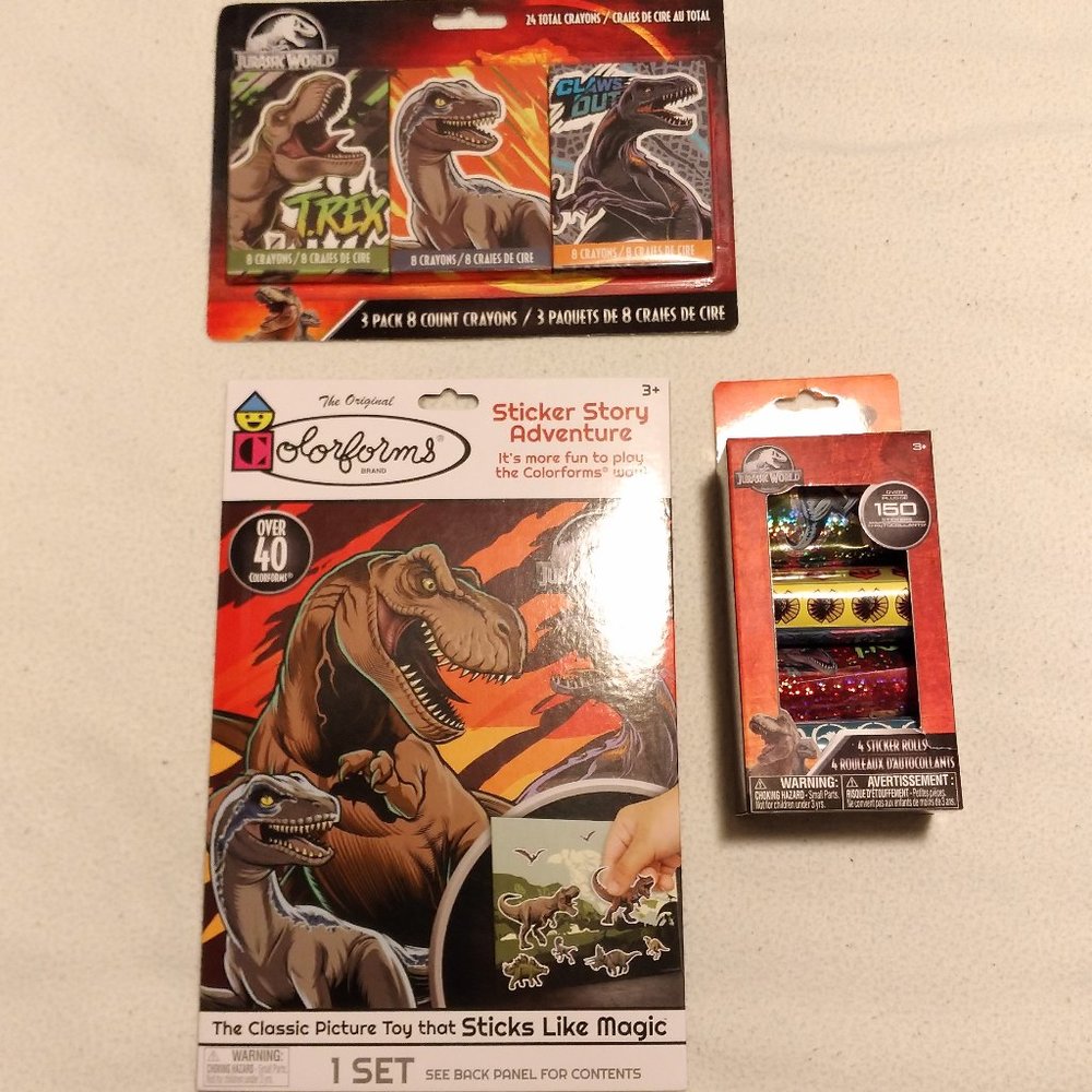 Jurassic World Colorforms Crayons Dinosaurs Toy